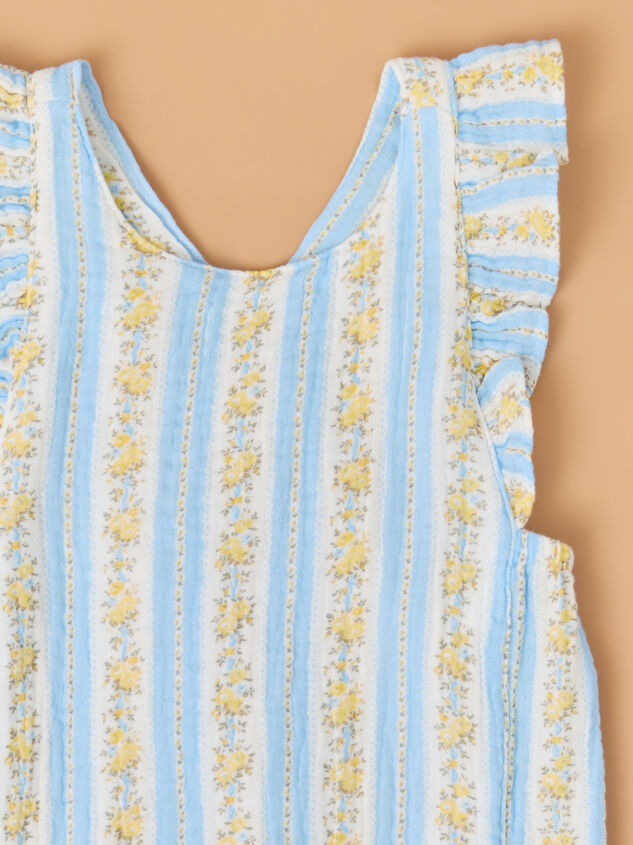 Winnie Mae Stripe Sunsuit Detail 2 - TULLABEE