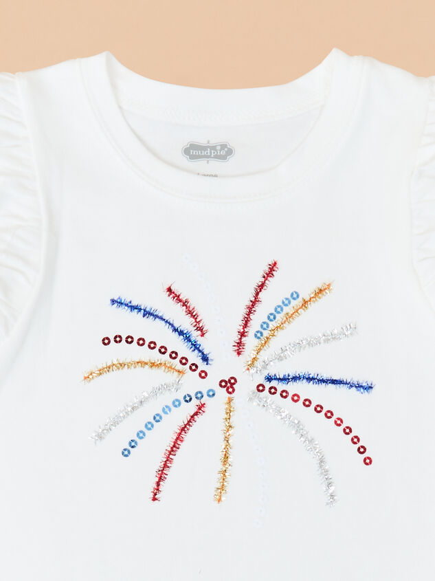 Fireworks Tinsel Tee by Mud Pie Detail 2 - TULLABEE