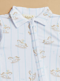 Vintage Rocking Horse Polo Footie Detail 2 - TULLABEE