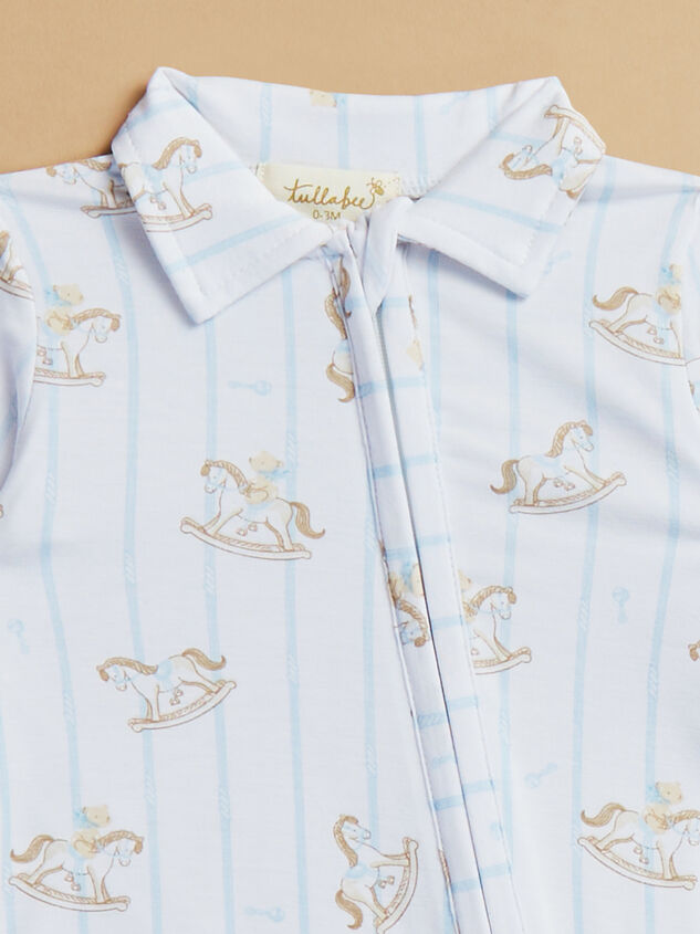 Vintage Rocking Horse Polo Footie Detail 2 - TULLABEE