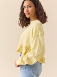 Daphne Slub Ruffle Top Detail 3 - TULLABEE
