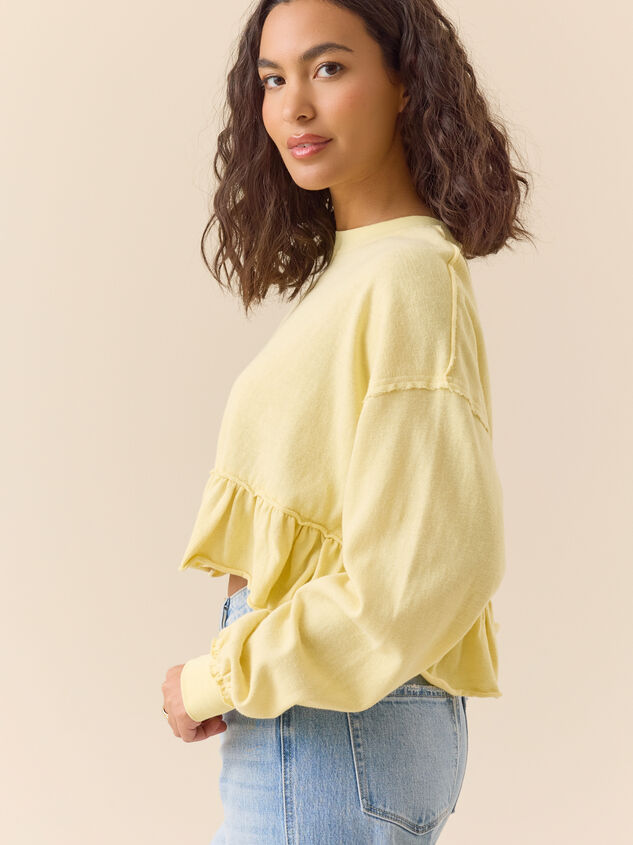 Daphne Slub Ruffle Top Detail 3 - TULLABEE