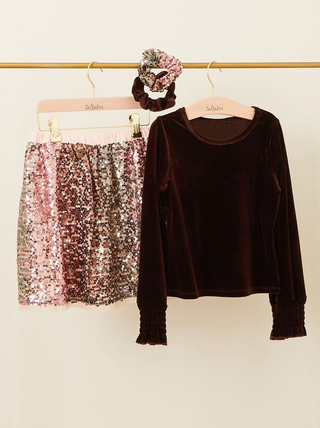 Bethany Toddler Velvet Top and Sequin Skirt - TULLABEE