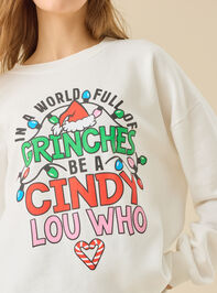 Be Cindy Lou Who  Mama Sweatshirt Detail 4 - TULLABEE