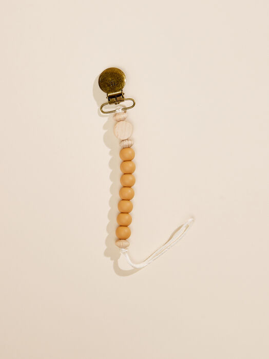 Pacifier Clip - Brown - TULLABEE
