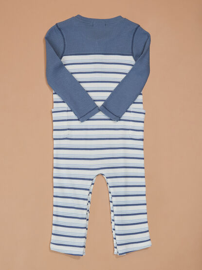 Jamie Striped Waffle Jumpsuit - TULLABEE