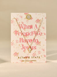 18K Gold Friend In Jesus Cross Necklace - TULLABEE