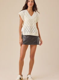 Bella Distressed Leather Mini Skort Detail 6 - TULLABEE