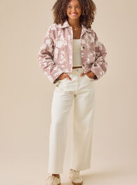 Loretta Cropped Floral Jacket Detail 2 - TULLABEE