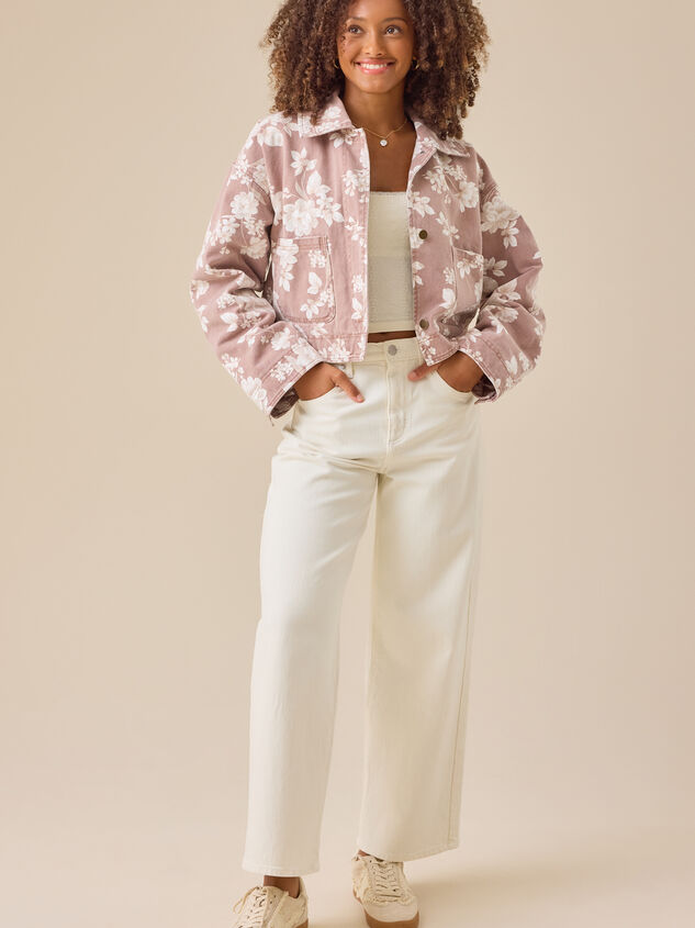 Loretta Cropped Floral Jacket Detail 2 - TULLABEE