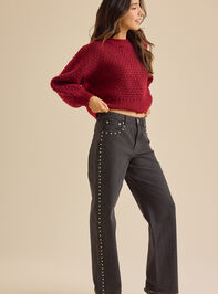 Betty Plaid Bow Sweater Detail 4 - TULLABEE