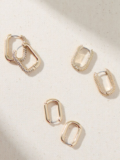 Oval Hoop Earring Set - TULLABEE