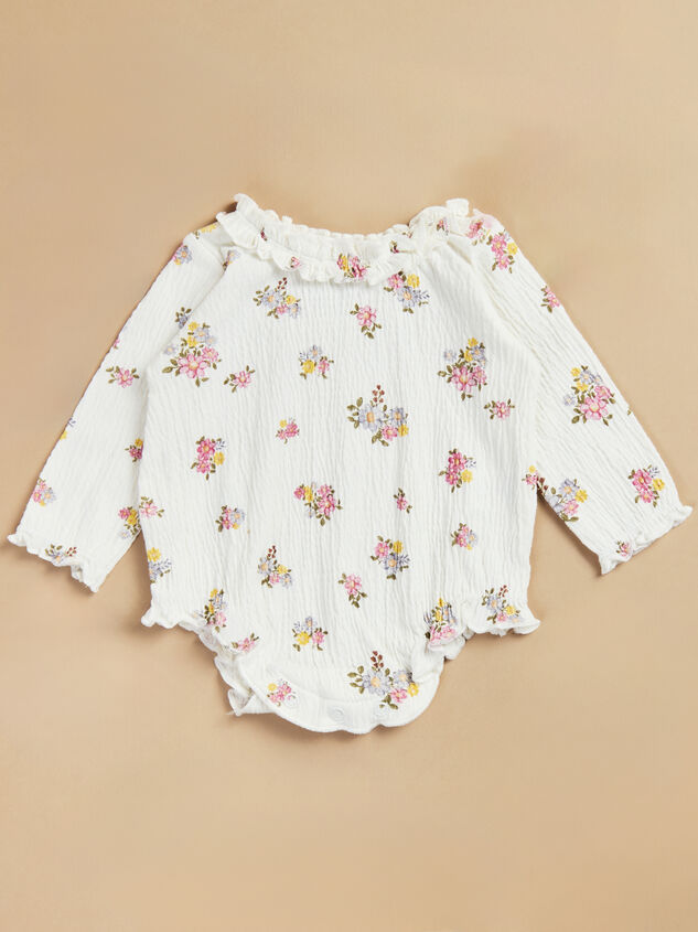 Louisa Floral Ruffle Bodysuit by Mudpie Detail 2 - TULLABEE