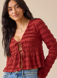 Livvy Ruffle Tie Front Top - TULLABEE