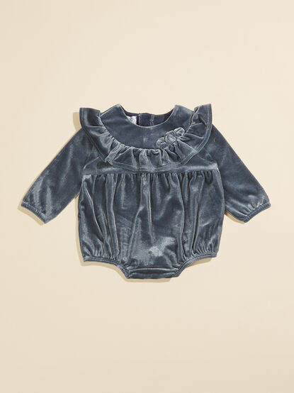 Perry Velvet Ruffle Bubble by MudPie - TULLABEE