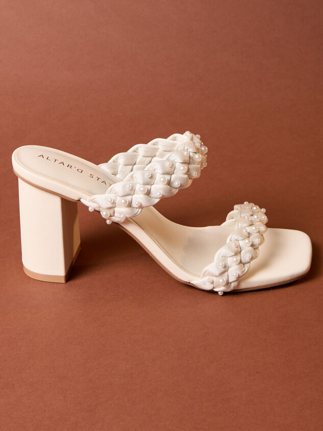 Carla Braided Pearl Heels Detail 2 - TULLABEE
