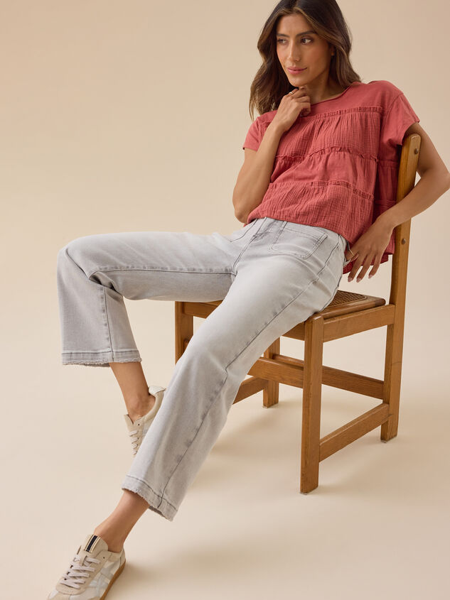 Alix Crop Wide Leg Jeans Detail 7 - TULLABEE