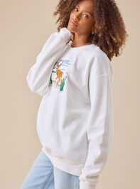 Embroidered Deer Sweatshirt Detail 4 - TULLABEE