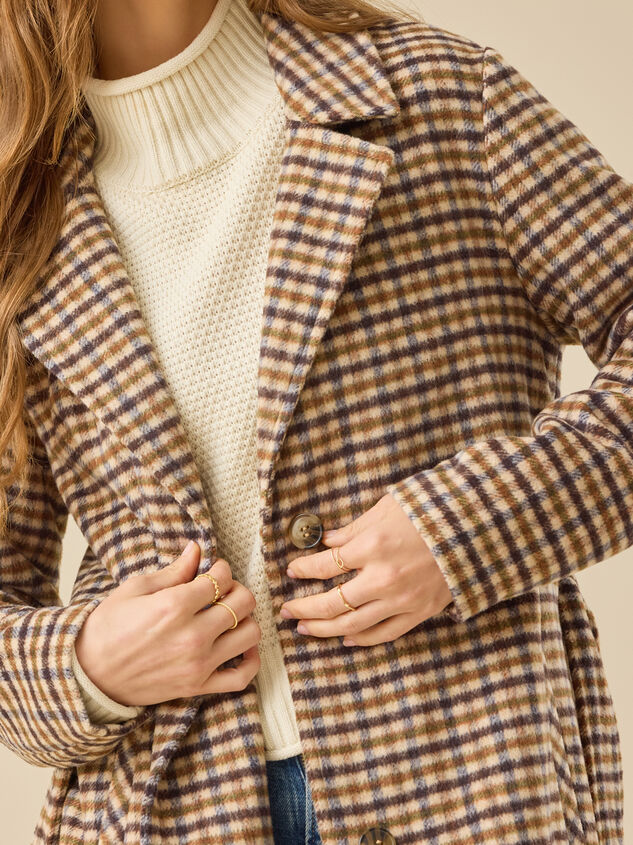Katrina Plaid Overcoat Detail 3 - TULLABEE