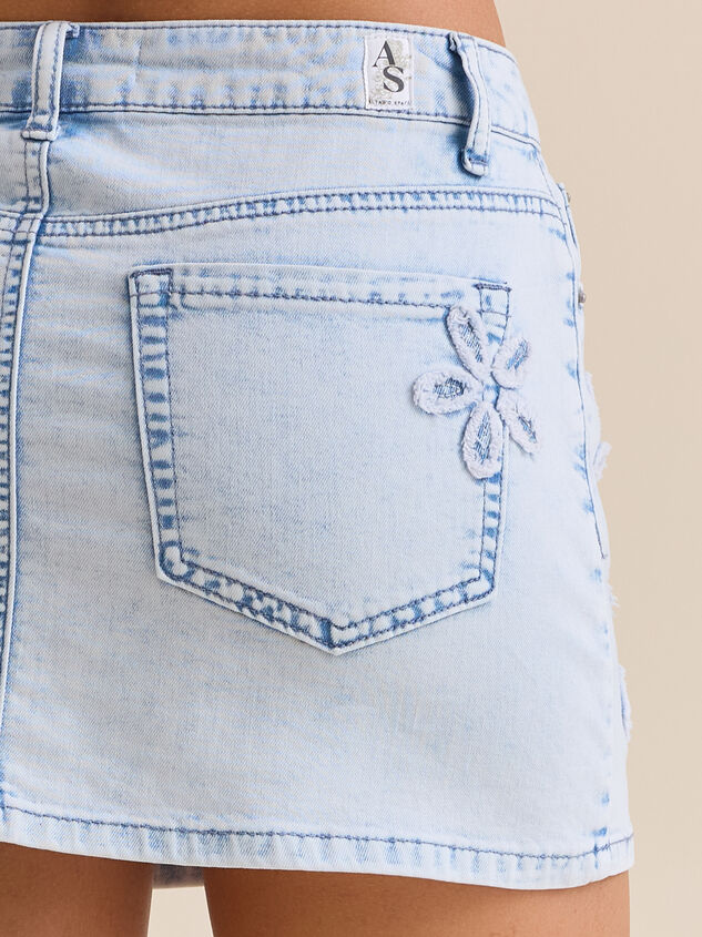 Tess Denim Mini Skirt Detail 5 - TULLABEE