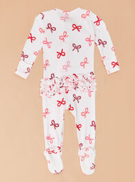Candy Cane Cutie Ruffle Footie Detail 2 - TULLABEE