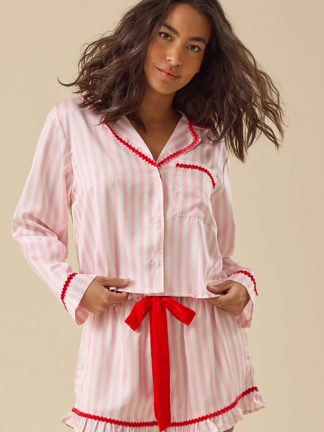 Rosemary Satin Stripe Sleep Short - TULLABEE