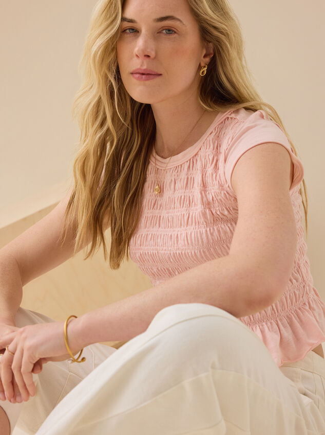 Annaleigh Smocked Fitted Tee Detail 3 - TULLABEE