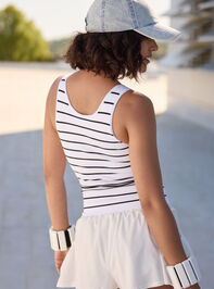 Undefeated Striped Athletic Tank Detail 6 - TULLABEE