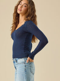 Victoria Lace Ribbed Top Detail 3 - TULLABEE