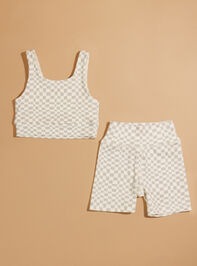 Lanie Checkered Biker Shorts by Play X Play Detail 3 - TULLABEE