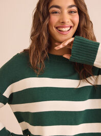 Fireside Ease Striped Crewneck Sweater Detail 4 - TULLABEE