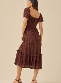 Lottie Textured Maxi Dress Detail 3 - TULLABEE