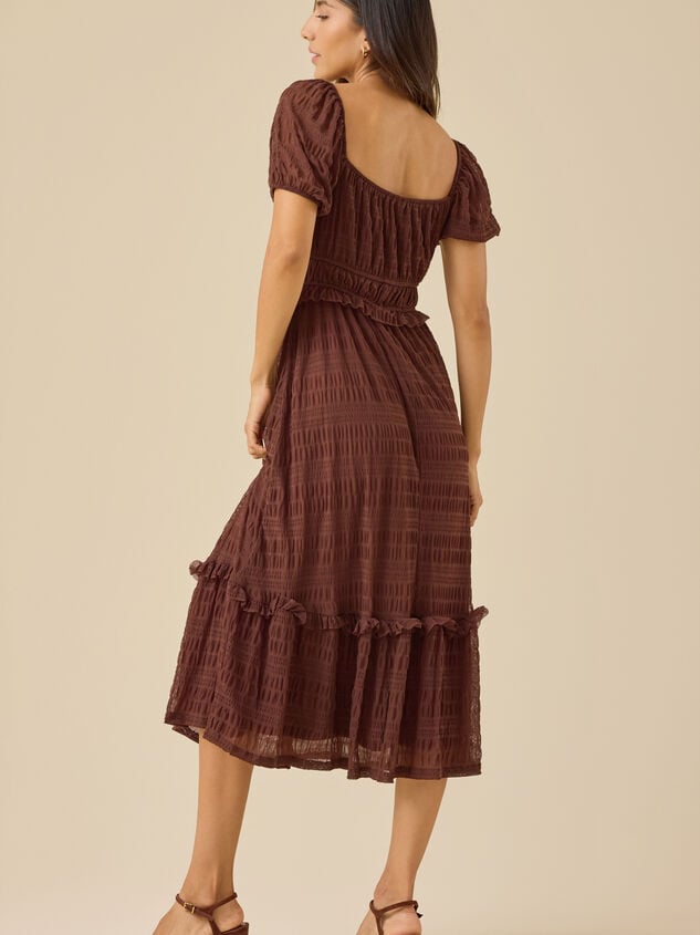 Lottie Textured Maxi Dress Detail 3 - TULLABEE