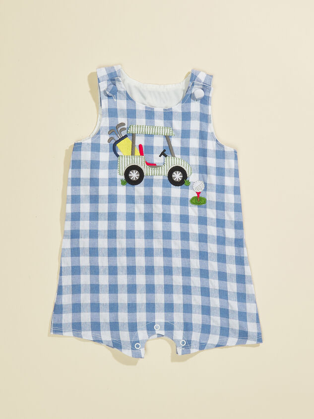 Gingham Golf Cart Romper by MudPie - TULLABEE