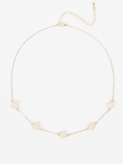 Crystal Clover Chain Necklace - TULLABEE