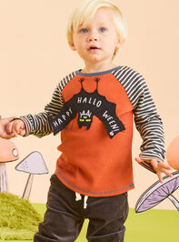 Halloween Bat Thermal Top by MudPie Detail 2 - TULLABEE