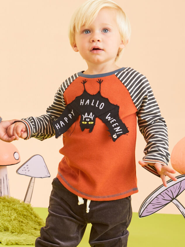 Halloween Bat Thermal Top by MudPie Detail 2 - TULLABEE