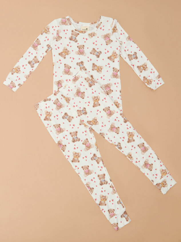 Beary Much Love Pajama Set Detail 2 - TULLABEE