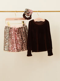 Bethany Youth Velvet Top and Sequin Skirt - TULLABEE