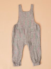 Kyle Gingham Overalls Detail 3 - TULLABEE