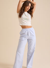 Sonia Stripe Lounge Pant Detail 6 - TULLABEE