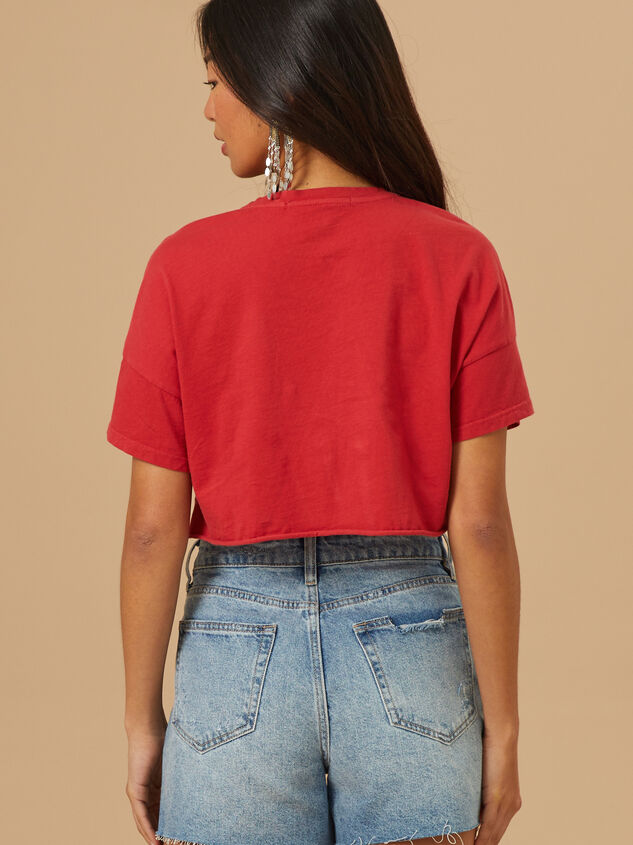 USA Cropped Graphic Tee Detail 4 - TULLABEE
