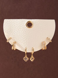 Crystal Clover Mini Hoop Earring Pack - TULLABEE