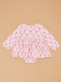 Lidia Floral Bubble Skirt Romper Detail 3 - TULLABEE