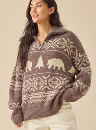 Elowen Bear Quarter Zip Detail 3 - TULLABEE