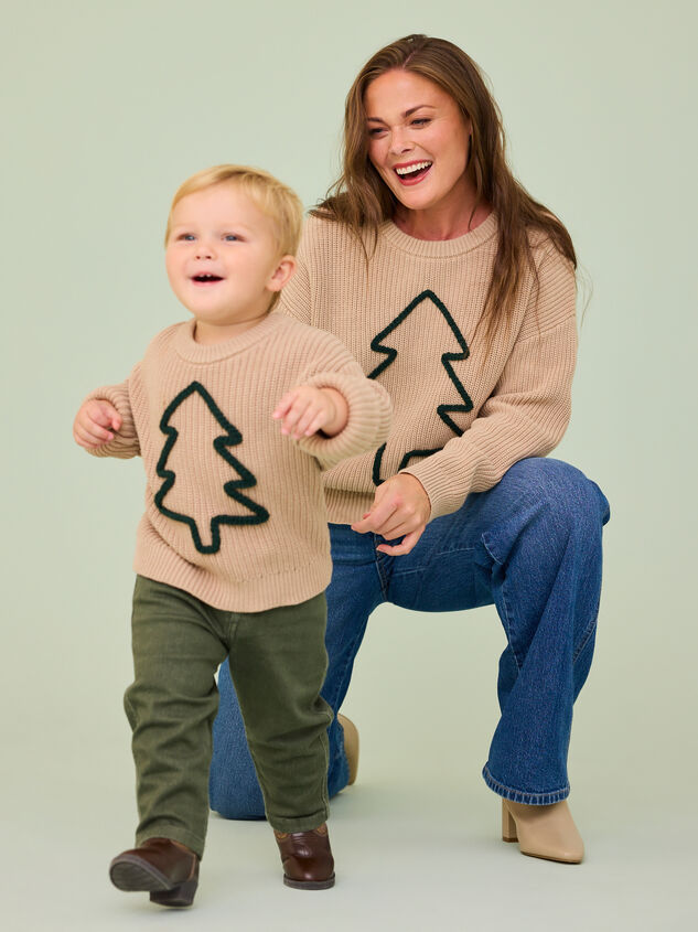 Embroidered Christmas Tree Mama Sweater - TULLABEE