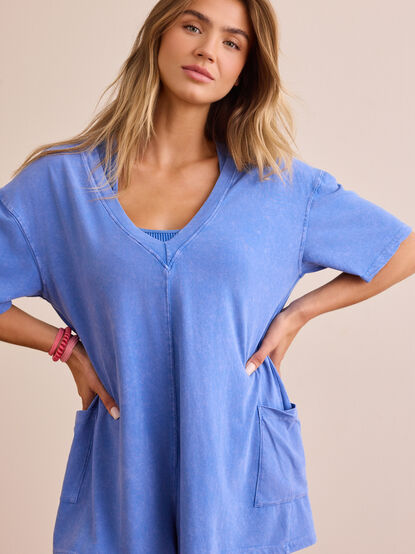 Hang Tough Washed Reversible Tee Romper - TULLABEE
