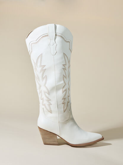 Indigo Contrast Stitch Western Boot - TULLABEE