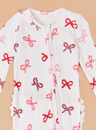 Candy Cane Cutie Ruffle Footie Detail 3 - TULLABEE