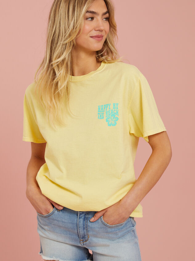 Happy By The Beach Graphic Tee Detail 4 - TULLABEE